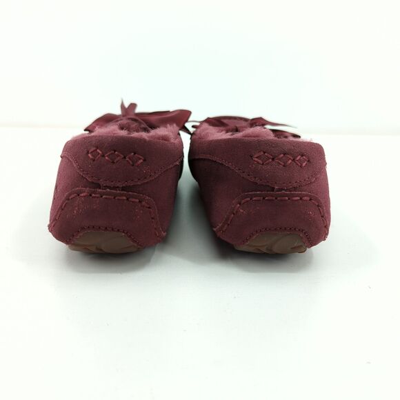 UGG Women 5 Ansley Bow Moccasins Wild Grape Purple Glimmer Wool Lined Suede NEW - Picture 5 of 8